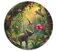 Cute Little éléphant1000 Pièces Puzzles pour Adultes Et Enfants AnimauxPuzzle Rond, Jeu Éduchatif, Challenge Toy, Jouets Éduchatifs, Difficile, Impossible1000pcs (67.5x67.5cm)