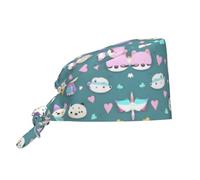 Cute Little Fox Chapeau de travail respirant avec bande absorbante pour homme et femme Noir Taille unique
