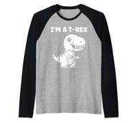 Cute Little Minimalist Tyrannosaurus Dinosaur I'm a t-Rex Manche Raglan