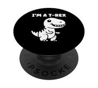 Cute Little Minimalist Tyrannosaurus Dinosaur I'm a t-Rex PopSockets PopGrip Adhésif