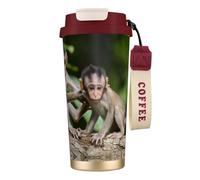 Cute Little Monkeys Tasse à café à double paroi en acier inoxydable 316, durable, isolée et élégante pour les amateurs de café et de thé