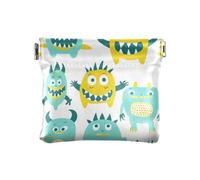Cute Little Monsters Porte-monnaie en cuir pour femme Vert Jaune