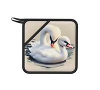 Cute Little Swan Silicone Anti-Hot Pad Maniques pour casseroles et poêles chaudes, tapis en silicone pour comptoirs de cuisine