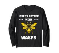 Cute Little Wasp Simple Funny Life is Better with Wasps Manche Longue