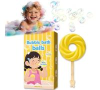 Cute Lollipop Bath Bomb - Can Blow Bubbles, Fizzy Colorful Bubble Bath Bombs for Fun Bath Time, Gentle & Skin-Friendly, Easter Bath Bomb Gifts (Yellow)