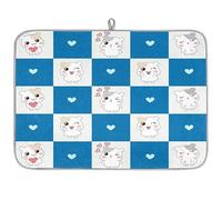 Cute Love Hamster Tapis égouttoir à vaisselle absorbant en microfibre pour cuisine cuillère assiette en verre 40,6 x 45,7 cm
