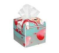 Cute loving boy Housse de boîte à mouchoirs en cuir - Organiseur en cuir pour salle de bain, salon, bureau, voiture