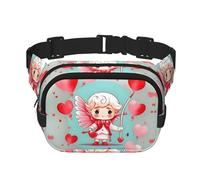 Cute loving boy Sac banane carré double couche - Sac banane unisexe partout pour la course, les voyages, la randonnée, le fitness, noir, taille unique, Noir/blanc, One Size