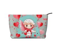Cute loving boy Trousse de toilette en velours côtelé avec fermeture éclair pour femme