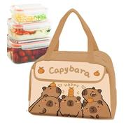 Cute Lunch Bag, Capybara Pattern Thermal Tote, 11.42x9.25x6.1 Inches Adorable & Functional Design, Portable Brunch Pack for Teen Travel, Work, Children, Picnic, Beach, School, Girls, Boys, and Women