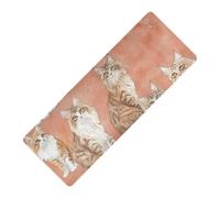 Cute Maine Coon Cats Terracotta imprimé yogamat caoutchouc naturel antidérapant, avec sacs tapete para ejercicio 180,3 x 66 cm pour la maison