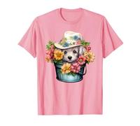 Cute Maltese Dog Lover Design for Girls Floral Spring Flower T-Shirt