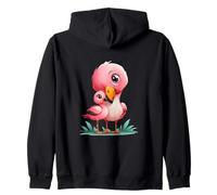 Cute Mama Baby Flamingo Oiseaux Roses Sweat à Capuche