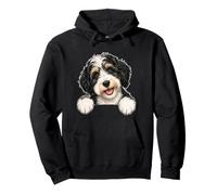 Cute Mens Womens Girls Peeking Doodle Bernedoodle Puppy Dog Sweat à Capuche