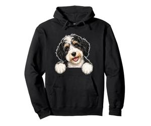 Cute Mens Womens Girls Peeking Doodle Bernedoodle Puppy Dog Sweat à Capuche