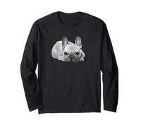 Cute Mens Womens Watercolor Frenchie Dog Lover Manche Longue