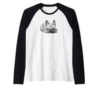 Cute Mens Womens Watercolor Frenchie Dog Lover Manche Raglan