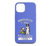 Cute Mens Womens Watercolor Wine Fine Border Collie Lover Coque pour iPhone 13