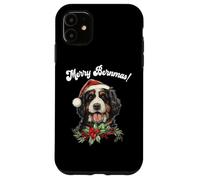 Cute Merry Bernmas Christmas Bernedoodle Dog Lover Coque pour iPhone 11