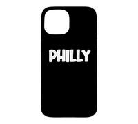 Cute Modern, Comic-Style White Font: First Name Philly Coque pour iPhone 15