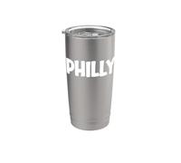 Cute Modern, Comic-Style White Font: First Name Philly Gobelet isotherme en acier inoxydable double paroi