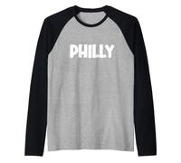 Cute Modern, Comic-Style White Font: First Name Philly Manche Raglan