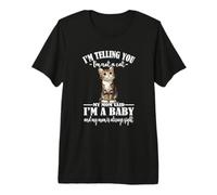 Cute Mom Says Im A Baby Brown Tabby Cat Lover T-Shirt Haut de Gamme