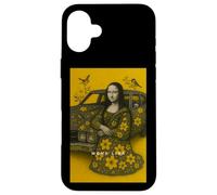Cute Mona Lisa with Flowers & Birds Illustration Graphic Coque pour iPhone 16 Plus