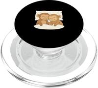 Cute Monkey Couple Sleeping PopSockets PopGrip pour MagSafe