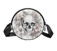 Cute Monkey Sac à bandoulière décontracté pour femme, sac de voyage multifonctionnel léger avec bandoulière réglable, pour le shopping, la randonnée, un usage quotidien, Squelette Morning Glory, 7x1.8