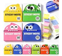 Cute Monster Lot de 4 distributeurs de notes adhésives pop-up transparentes pour mémo, onglets d'index, bureau et papeterie d'étude