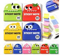 Cute Monster Lot de 80 feuilles de notes adhésives pop-up transparentes pour mémo, onglets d'index, bureau et papeterie d'étude, 4 pièces C