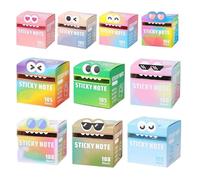 Cute Monster Pattern Sticky Note 105 Sheets/Roll, Creative Multi Purpose Sticky Note, Notepads Stationery, Small to Do List, Office School Tab Supplies (10 pcs)