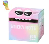 Cute Monster Pattern Sticky Note 105 Sheets/Roll, Funny Pastel Animal Post It Notes, Self Adhesive Cartoon Notes Memo Pads, Notepads Stationery,Office School Tab Supplies (1color D)