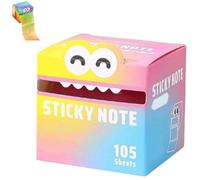 Cute Monster Pattern Sticky Note 105 Sheets/Roll, Funny Pastel Animal Post It Notes, Self Adhesive Cartoon Notes Memo Pads, Notepads Stationery,Office School Tab Supplies (1color G)