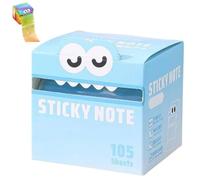 Cute Monster Pattern Sticky Note 105 Sheets/Roll, Funny Pastel Animal Post It Notes, Self Adhesive Cartoon Notes Memo Pads, Notepads Stationery,Office School Tab Supplies (1color C)