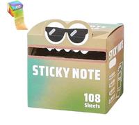 Cute Monster Pattern Sticky Note 105 Sheets/Roll, Funny Pastel Animal Post It Notes, Self Adhesive Cartoon Notes Memo Pads, Notepads Stationery,Office School Tab Supplies (1color E)