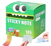 Cute Monster Pattern Sticky Note, 105 Sheets/Roll, Pastel Gradient Pull-Out Memo Pads, Self-Adhesive Random Color Notes for School Students Teachers & Office Use (#F)