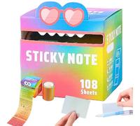 Cute Monster Pattern Sticky Note, 105 Sheets/Roll, Pastel Gradient Pull-Out Memo Pads, Self-Adhesive Random Color Notes for School Students Teachers & Office Use (#J)
