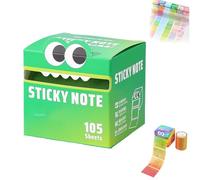 Cute Monster Pattern Sticky Note,105pcs/Box Funny Pastel Animal Notes,Creative Multi Purpose Self Adhesive Cartoon Sticky Note,Back To School Gift for Teachers & Students (D)
