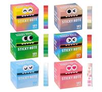 Cute Monster Pattern Sticky Note,105pcs/Box Funny Pastel Animal Post It Notes,Upgraded Self Adhesive Cartoon Notes Memo Pads,Notepads Stationery, Small to Do List, Office School Tab Supplies (6PCS-A)