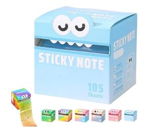 Cute Monster Pattern Sticky Note, Fun Pastel Pull-Out Memo Pads, Self Adhesive Cartoon Notes Memo Pads, Pastel Animal Post It Notes, Small to Do List, 105 Sheets/Roll (Style-F)