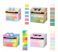 Cute Monster Pattern Sticky Note, Fun Pastel Pull-Out Memo Pads, Vibrant Gradient Design, Notepads Stationery, Small to Do List, Office Tab Supplies (4pcs*a)
