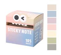 Cute Monster Pattern Sticky Note, Fun Pastel Pull-Out Self Adhesive Cartoon Memo Pads, Funny Pastel Animal Notes, Pearlescent Sticky Notes, 105 Sheets/Roll (D)