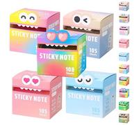 Cute Monster Pattern Sticky Note, Funny Pastel Animal Notes, Pull-Out Self Adhesive Cartoon Memo Pad, Small to Do List, Office School Tab Supplies (Mix*5 B)