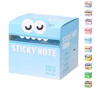 Cute Monster Pattern Sticky Note, Funny Pastel Animal Notes, Pull-Out Self Adhesive Cartoon Memo Pad, Small to Do List, Office School Tab Supplies (Color B)
