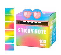 Cute Monster Pattern Sticky Note, Funny Pastel Animal Post It Notes Contains 105 Pearlescent Sticky Notes, Multi Office School Tab Supplies, Self-Adhesive Notepad Sticker Pads(J)