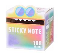Cute Monster Pattern Sticky Note, Funny Pastel Animal Post It Notes Contains 105 Pearlescent Sticky Notes, Multi Office School Tab Supplies, Self-Adhesive Notepad Sticker Pads(B)