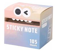 Cute Monster Pattern Sticky Note, Funny Pastel Animal Post It Notes Contains 105 Pearlescent Sticky Notes, Multi Office School Tab Supplies, Self-Adhesive Notepad Sticker Pads(G)