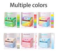 Cute Monster Pattern Sticky Note, Funny Pastel Animal Post It Notes Contains 105 Pearlescent Sticky Notes, Multi Office School Tab Supplies, Self-Adhesive Notepad Sticker Pads(6PCS)